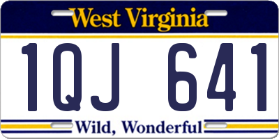 WV license plate 1QJ641