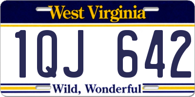WV license plate 1QJ642