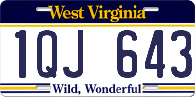 WV license plate 1QJ643