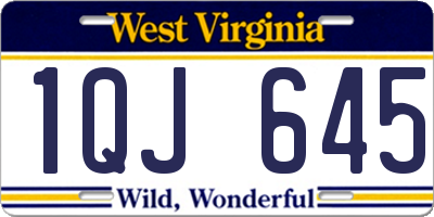 WV license plate 1QJ645