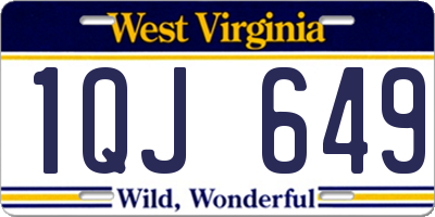 WV license plate 1QJ649