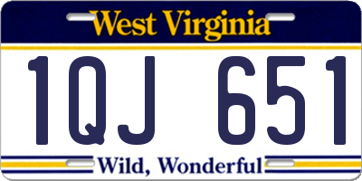 WV license plate 1QJ651