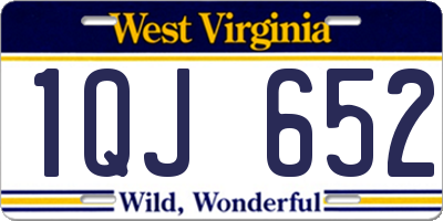 WV license plate 1QJ652