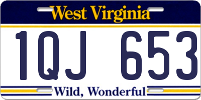 WV license plate 1QJ653