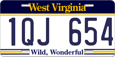 WV license plate 1QJ654
