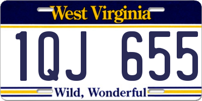 WV license plate 1QJ655