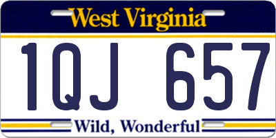 WV license plate 1QJ657