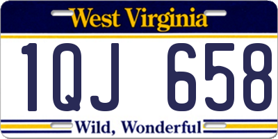 WV license plate 1QJ658