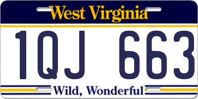 WV license plate 1QJ663