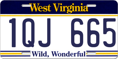 WV license plate 1QJ665