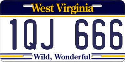 WV license plate 1QJ666
