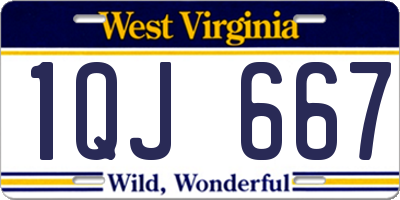 WV license plate 1QJ667