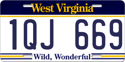 WV license plate 1QJ669