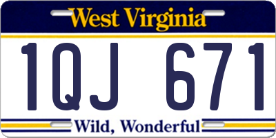 WV license plate 1QJ671