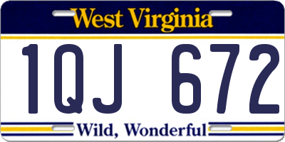 WV license plate 1QJ672