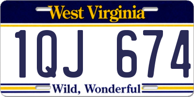 WV license plate 1QJ674