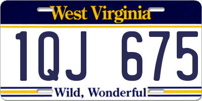 WV license plate 1QJ675