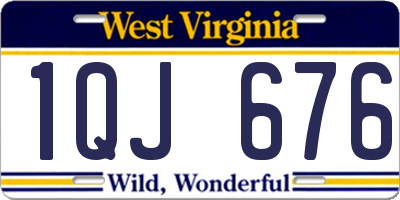 WV license plate 1QJ676