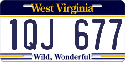 WV license plate 1QJ677