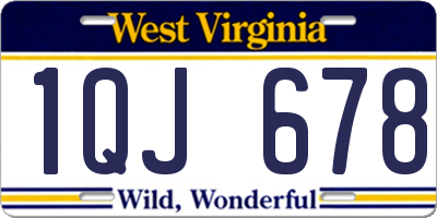 WV license plate 1QJ678