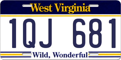 WV license plate 1QJ681
