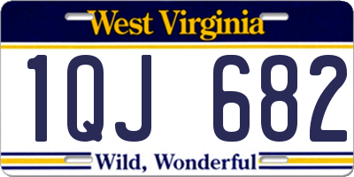 WV license plate 1QJ682