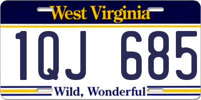 WV license plate 1QJ685