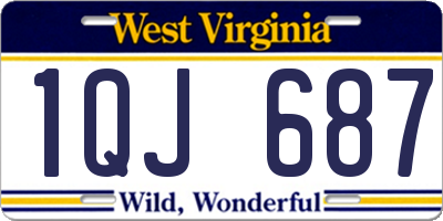 WV license plate 1QJ687