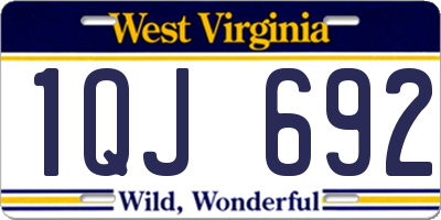 WV license plate 1QJ692