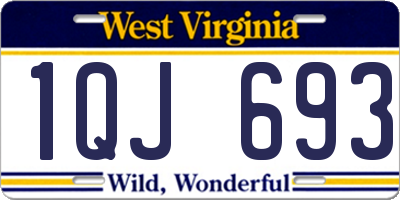 WV license plate 1QJ693