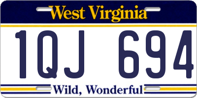 WV license plate 1QJ694