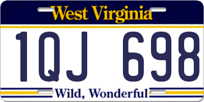 WV license plate 1QJ698