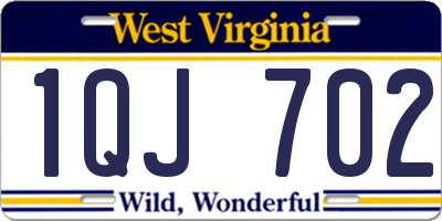 WV license plate 1QJ702