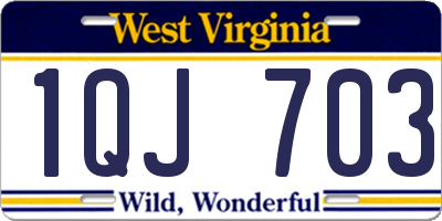WV license plate 1QJ703