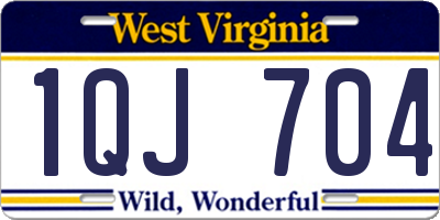 WV license plate 1QJ704