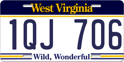 WV license plate 1QJ706