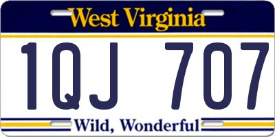 WV license plate 1QJ707