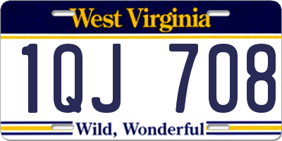 WV license plate 1QJ708