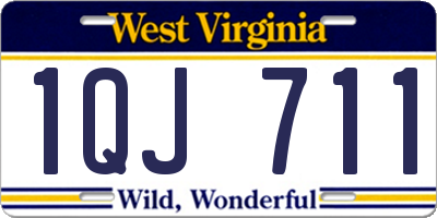 WV license plate 1QJ711