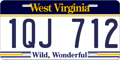 WV license plate 1QJ712