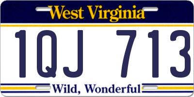WV license plate 1QJ713