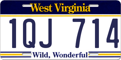 WV license plate 1QJ714