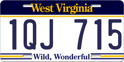 WV license plate 1QJ715