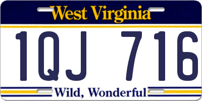 WV license plate 1QJ716
