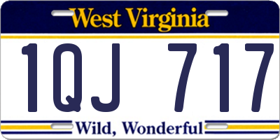 WV license plate 1QJ717