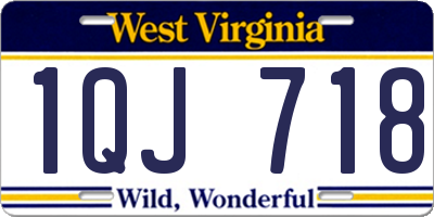 WV license plate 1QJ718