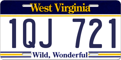 WV license plate 1QJ721
