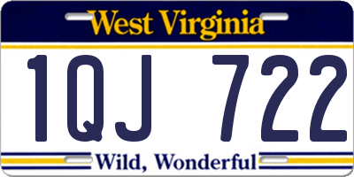 WV license plate 1QJ722
