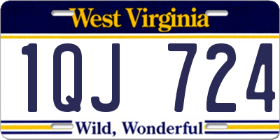 WV license plate 1QJ724