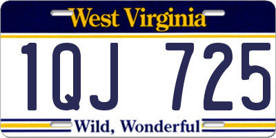 WV license plate 1QJ725